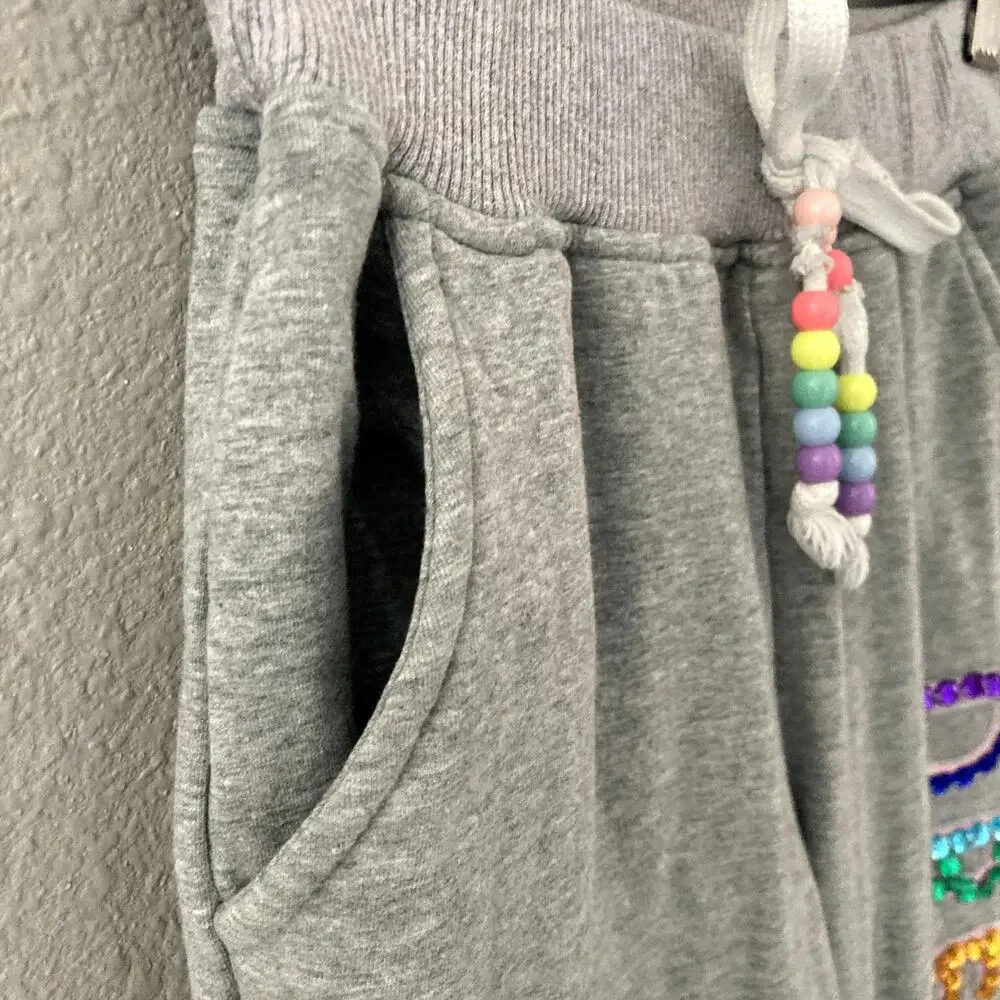 Lola + the Boys Dream Crystal Jogger Sweatpants Gray 10